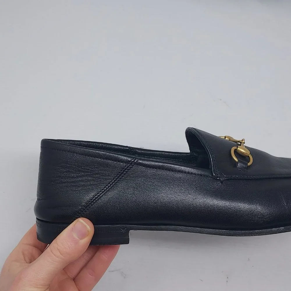 Gucci Jordaan Black Leather Horsebit Loafer - Picture 8 of 9